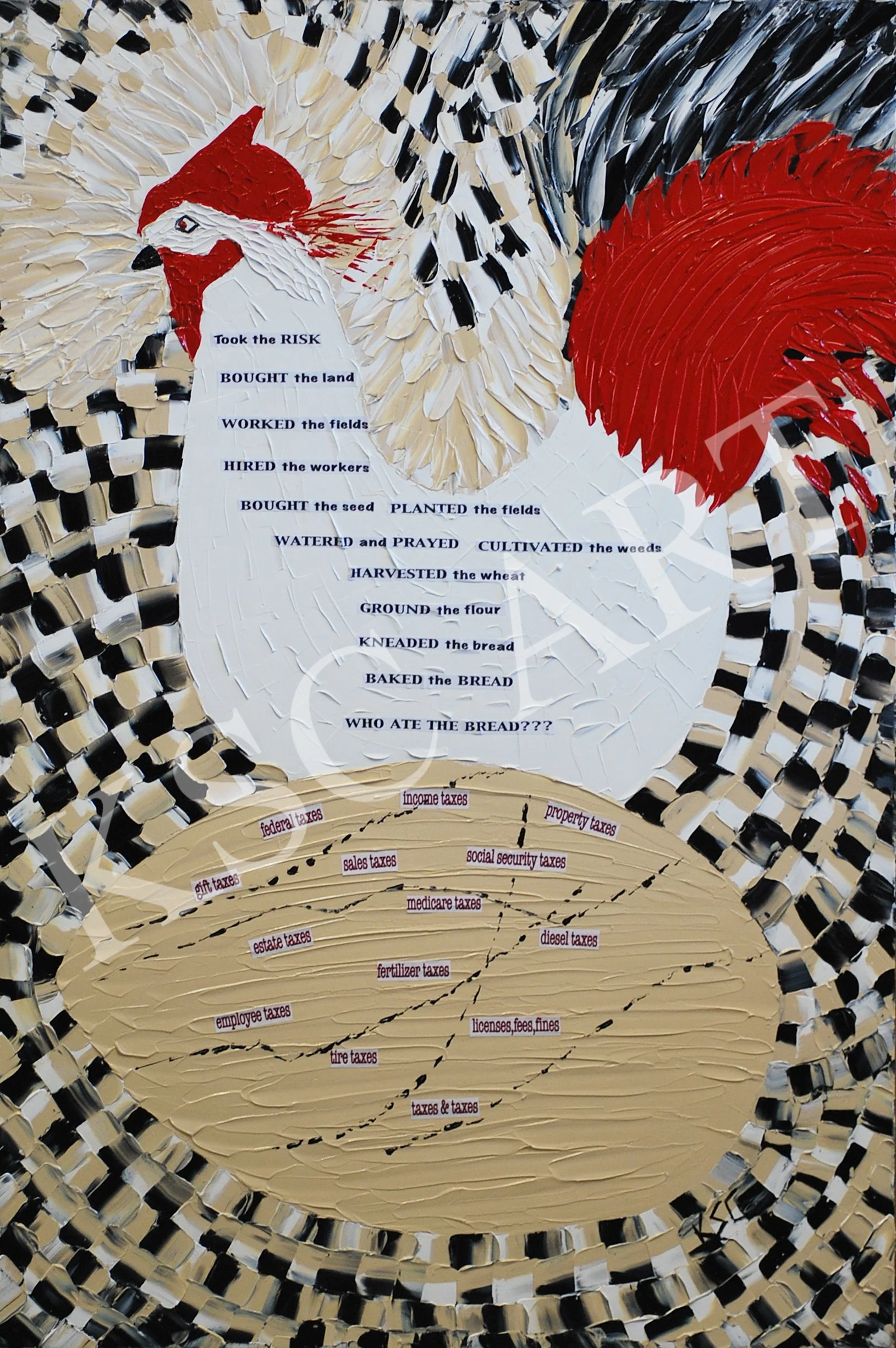 Little Red Hen / 36" x 24"