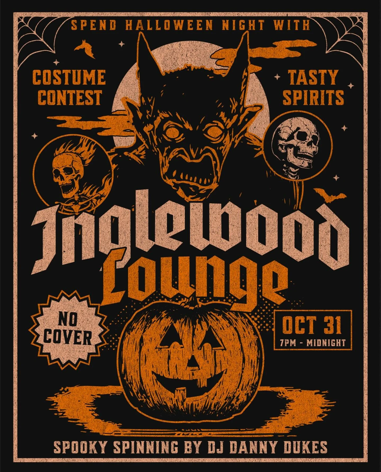 Calling all creatures of the night! 👻 Dance, drink, &amp; haunt Inglewood Lounge this Halloween. 🕸
No cover &bull; Oct 31 &bull; 7PM&ndash;Midnight 🎃

#inglewoodlounge #eastnashville #halloween