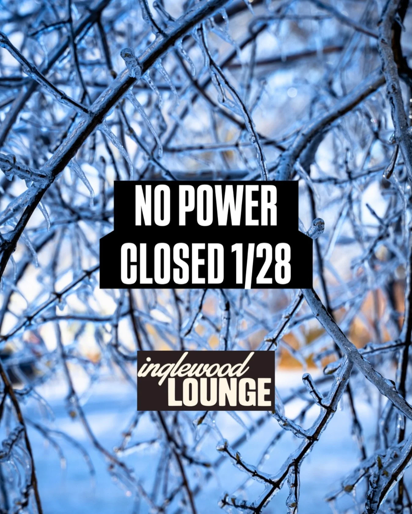 Still no power at the lounge, so we remain closed for now. We&rsquo;re thinking of our community &amp; can&rsquo;t wait to welcome you back! 🥹🧊💗 #icestorm2026 #day5

#inglewoodlounge #eastnashville #nopower