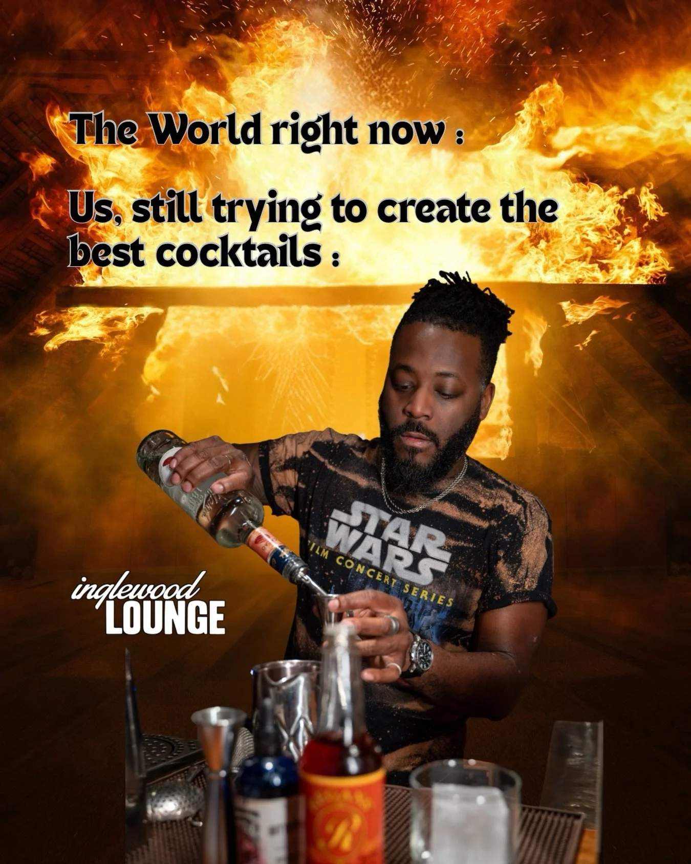 Everything&rsquo;s going up in flames&hellip; but your cocktails still gotta be perfect &amp; lounge vibes gotta stay immaculate.🍸🔥 

#inglewoodlounge #eastnashville #craftcocktails #cocktails #smokestack