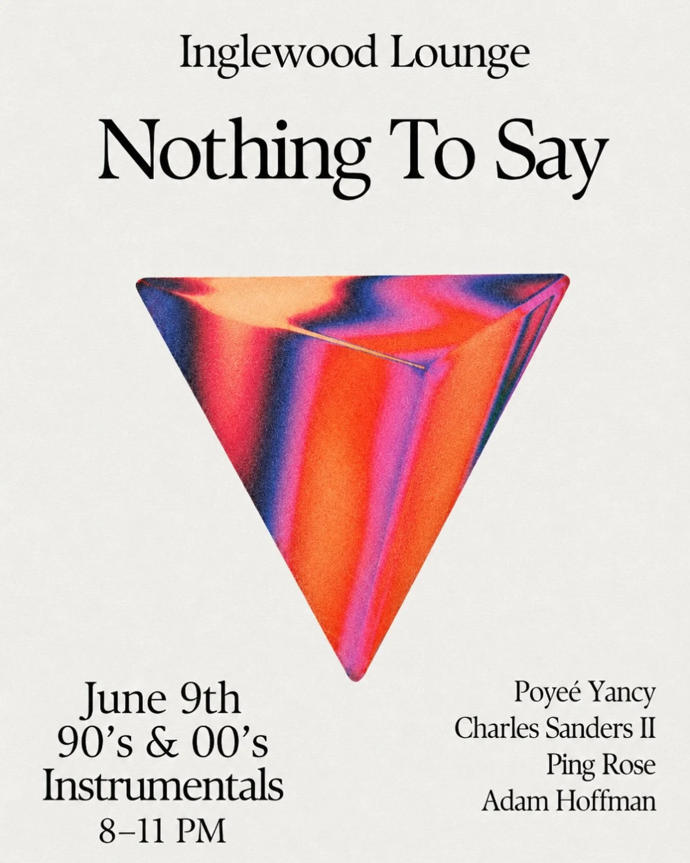 Nothing To Say.🔻 An evening of 90&rsquo;s &amp; 00&rsquo;s R&amp;B instrumentals, performed by some of Nashville&rsquo;s finest players. ✨ Deep cuts. All vibes. Zero lyrics. 🔥
Tuesday, 6/9 at Inglewood Lounge! 🖤
(No cover; Free Parking; 21+)

#ing