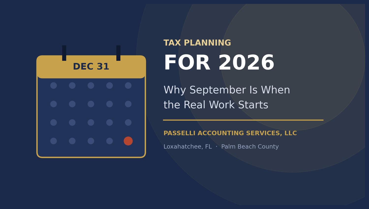 Tax Planning for 2026: Why September Is When the Real Work Starts