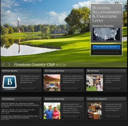 Example of Invited (ClubCorp) website