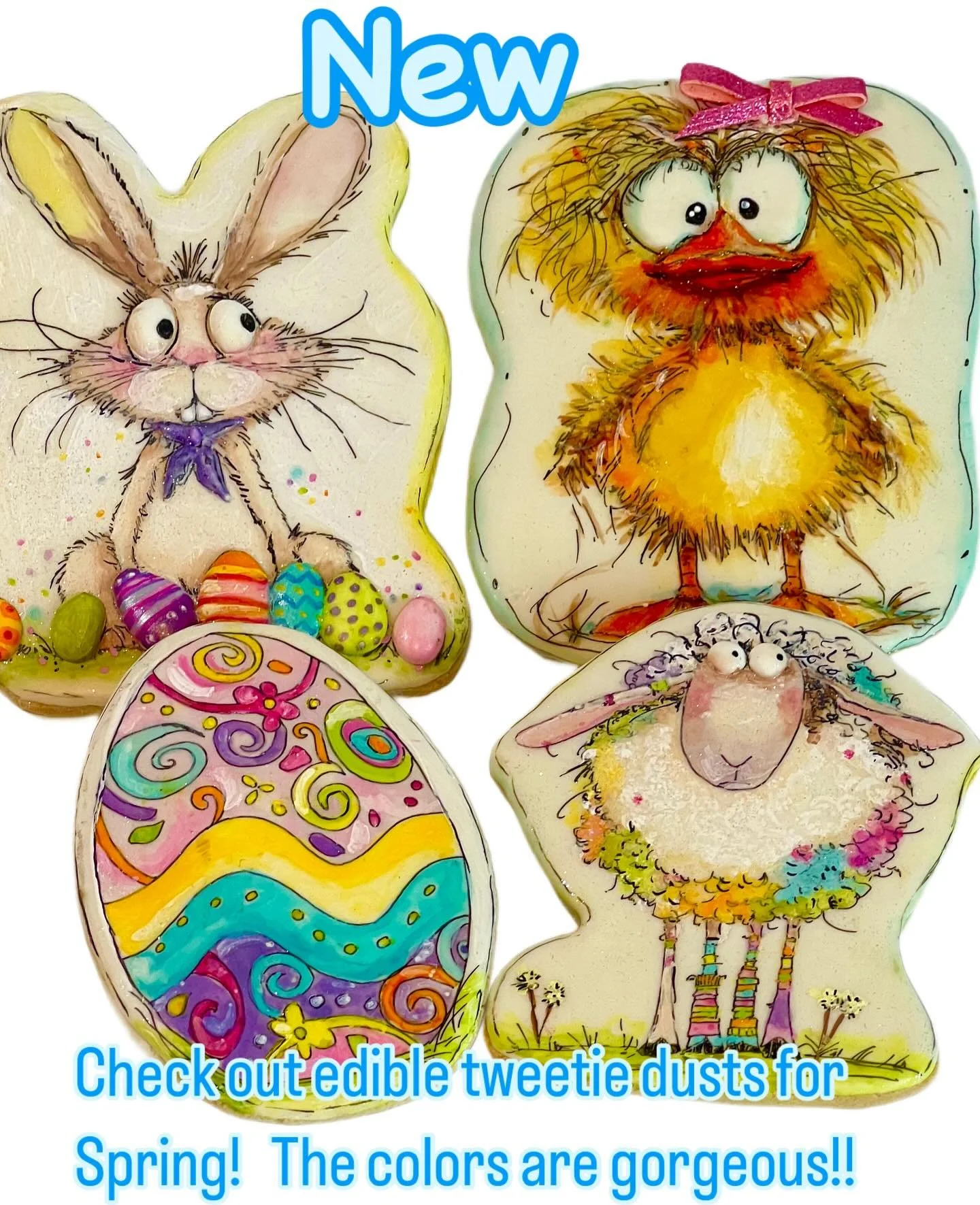Check out the SPRING Set of Tweetie edible Petal &amp; Lustre Dusts&hellip;the colors are so rich and vibrant&hellip;100% FDA approved and vegan!  See all the new seasonal sets of edible tweetie dusts and more on our Shop https://www.tweetscookieconn