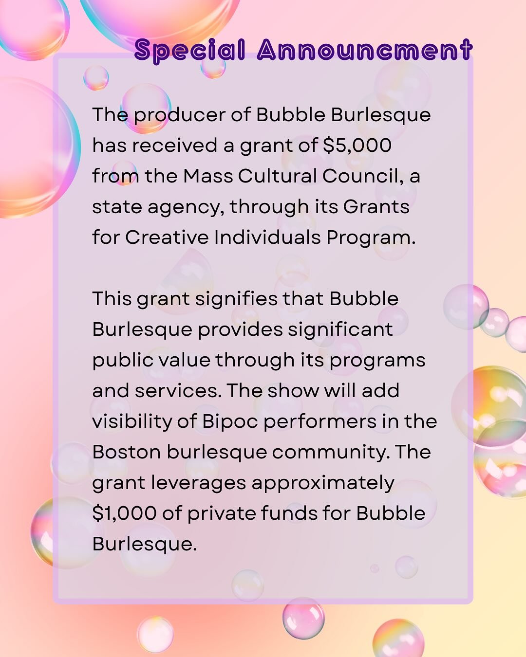Special announcement!!! 

The show is booked for September 14 at the Crystal Ballroom. Full press release at bubbleburlesque.com.

#thecrystalballroom #massculturalcouncil 
Photo credit: @evie_richards_cashman