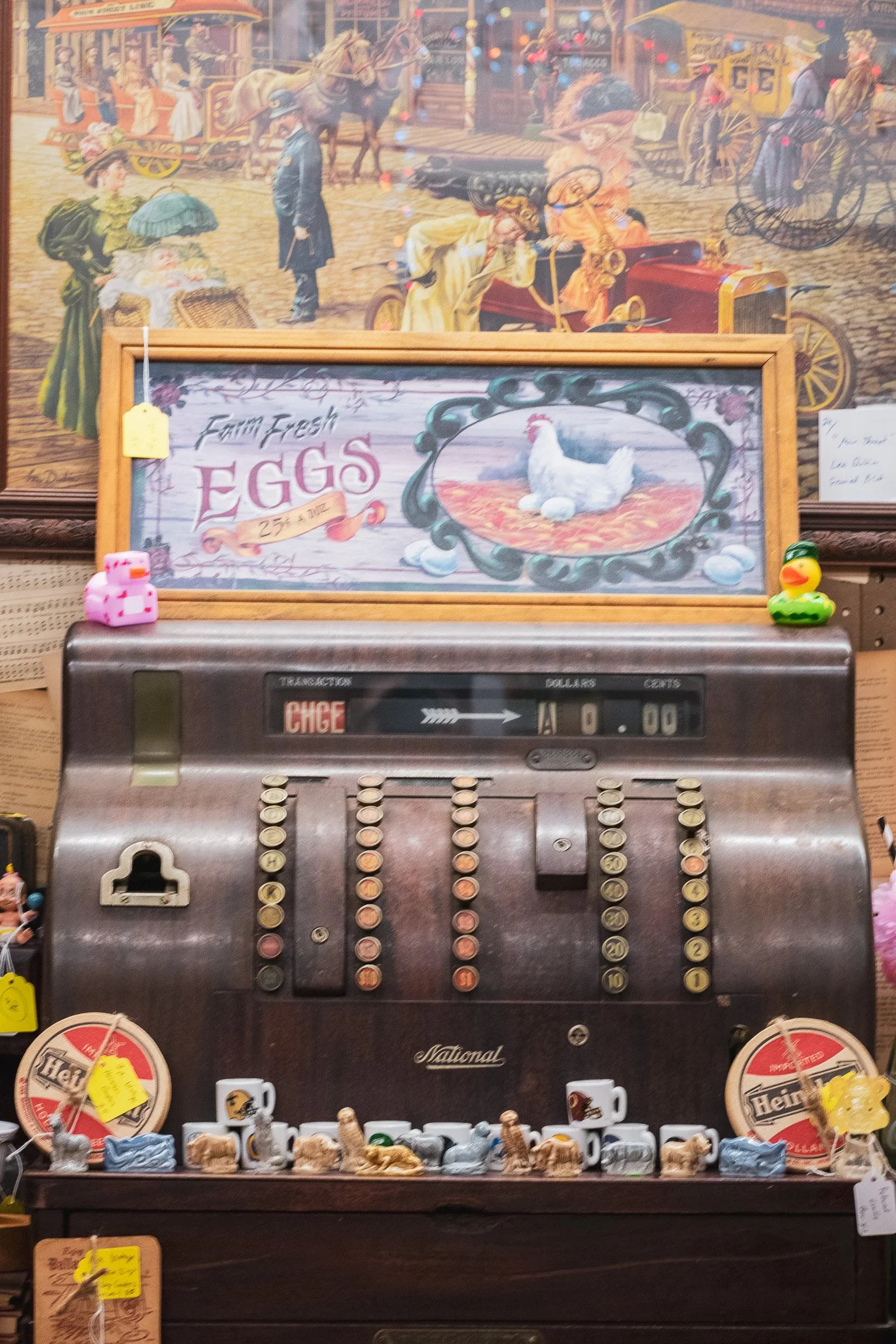 Assorted vintage beer stein mugs available at Steel Pony Vintage & More