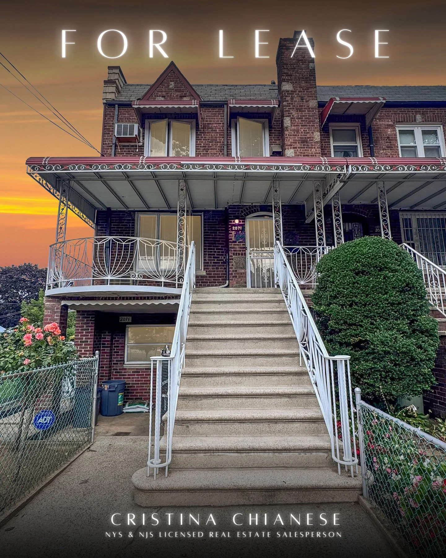 ✨FOR LEASE✨

📍2071 Batchelder Street Brooklyn NY 11229 2 FL

$2,200/MO

🛌 1
🛁 1
Heat &amp; Hot Water included
&bull;
&bull;
&bull;
CRISTINA CHIANESE
New York State &amp; New Jersey State Licensed Real Estate Salesperson
(917) 201-8491
Robert Defal