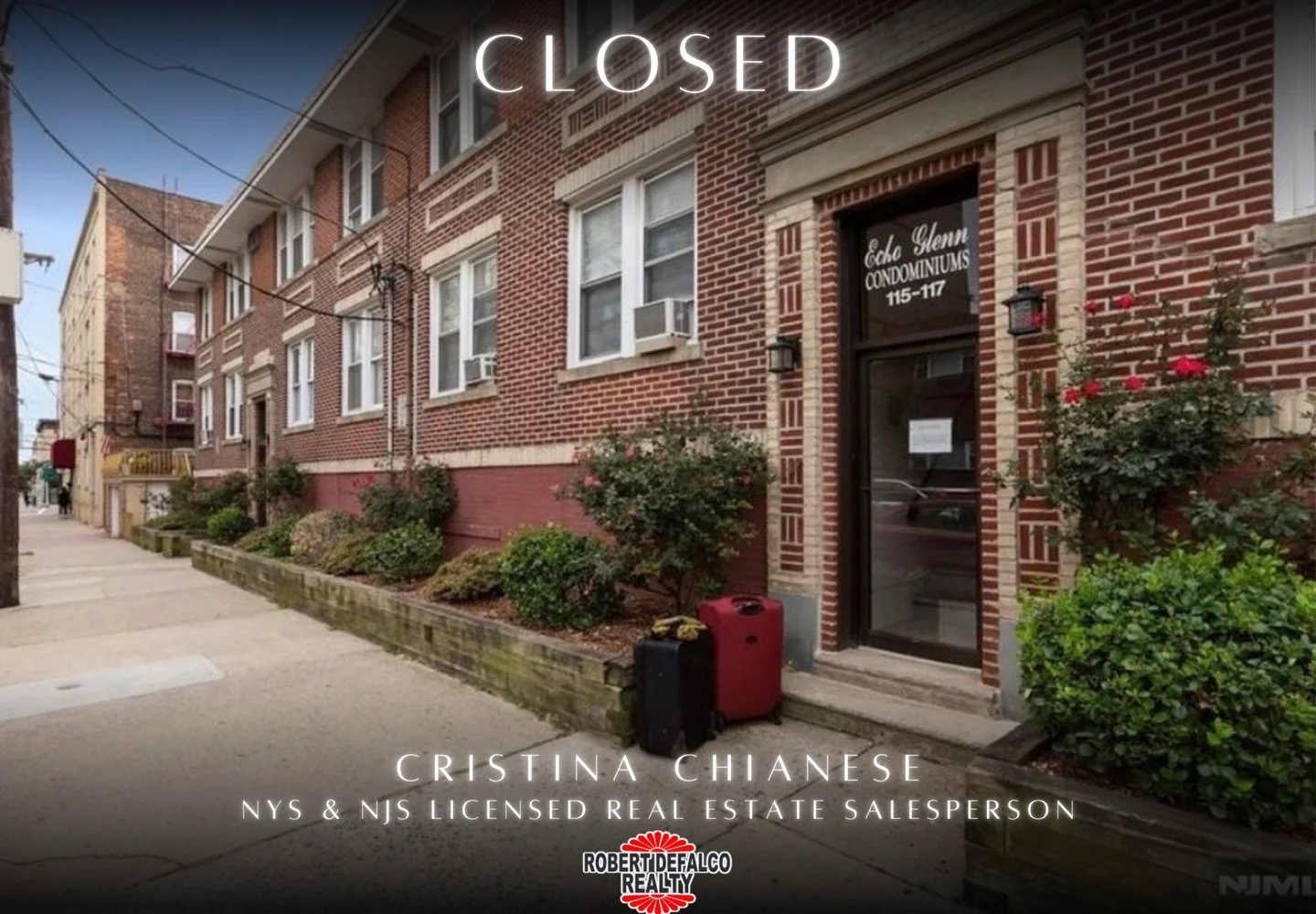 ✨CLOSED✨

📍115-117 66th Street West New York NJ 07093 Unit 9

$255,000

🛌 1
🛁 1
Washer/dryer✅
&bull;
&bull;
&bull;
CRISTINA CHIANESE
New York State &amp; New Jersey State Licensed Real Estate Salesperson
(917) 201-8491
Robert Defalco Realty
1678 H