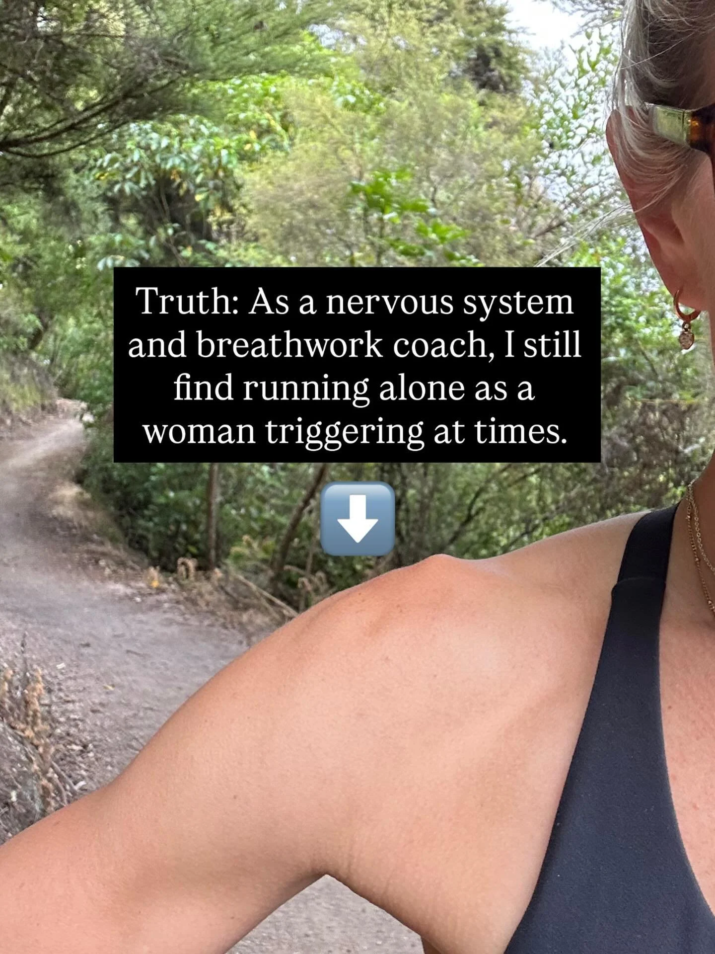 Walking/running alone&hellip;If this resonates with you, let me know.
Because, even when talk myself out of it. Even when I &ldquo;know better.&rdquo; Even when I look calm on the outside.
My nervous system is constantly scanning.
Tone of footsteps.
