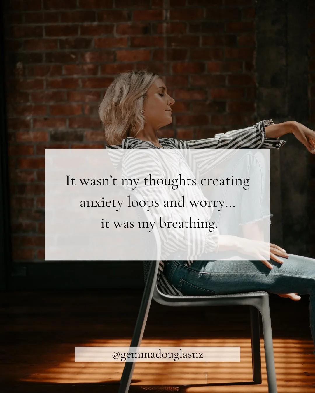 It&rsquo;s been 8 years since I started working with my breath.

And what I&rsquo;ve learned is this:

Your body leads&hellip;
your mind follows.

When your breathing is fast, shallow, and dysregulated
your body signals stress.

And your mind creates