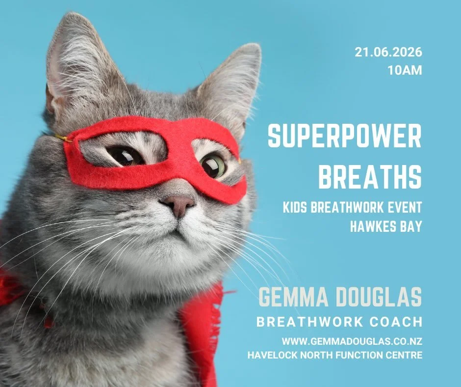 Hawkes Bay! In person Kids Event in just over two weeks time. Suitable for 5-12yrs. We will be covering - a number of breathwork techniques for them to use straight away to help with overwhelm, sleep, nerves and big emotions. We will talk about our t