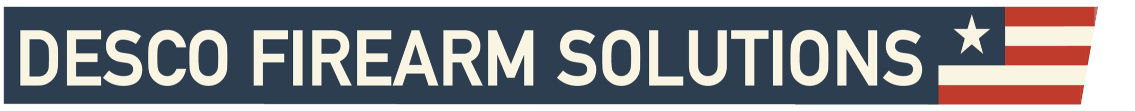 Banner for Desco Firearm Solutions with a U.S. flag graphic on the right.