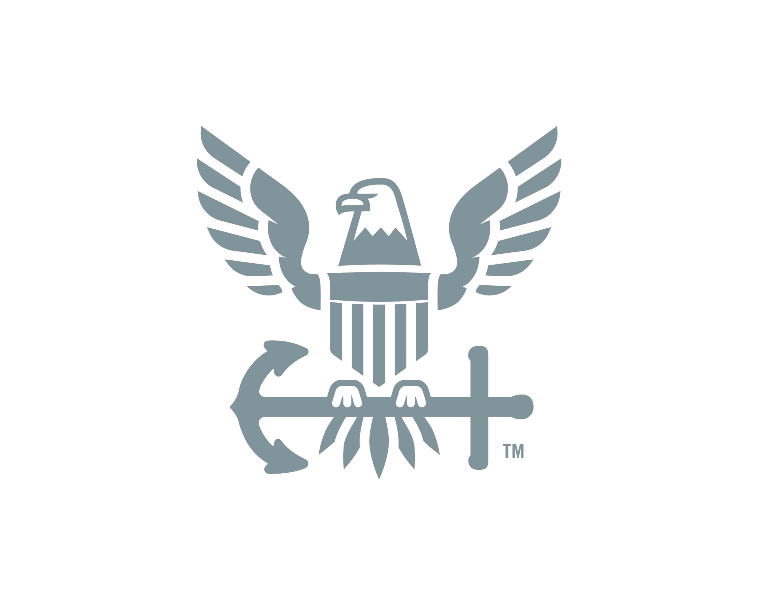 A stylized emblem featuring a bald eagle with outstretched wings, grasping an anchor in its talons, with a shield on its chest and a spear or staff crossed vertically behind it.