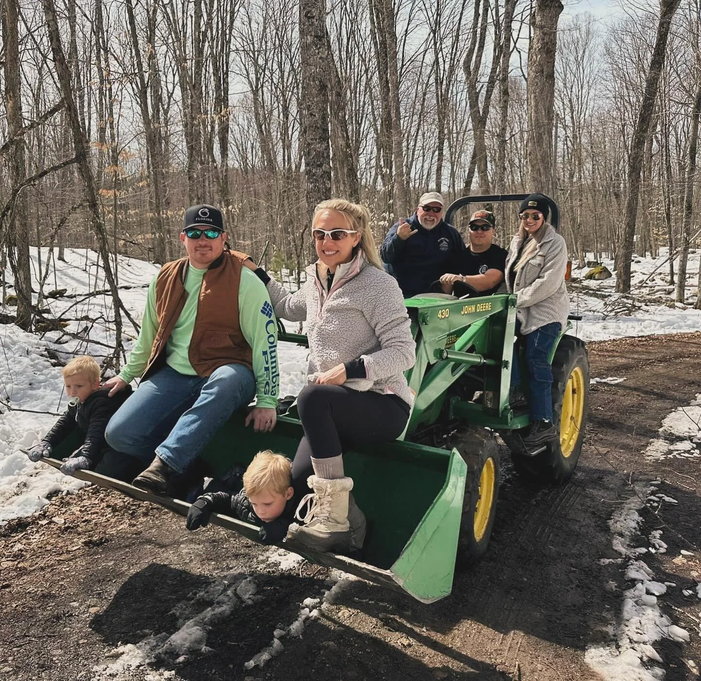 Eclipse 2024.  In the bucket is my sister and brother in law, and two &ldquo;Future Carpenters of America&rdquo;. My dad to my right, my wife to my left, and my mom behind the camera!

#totaleclipse #newcomb #ny #johndeere #totaleclipseintheheart #to