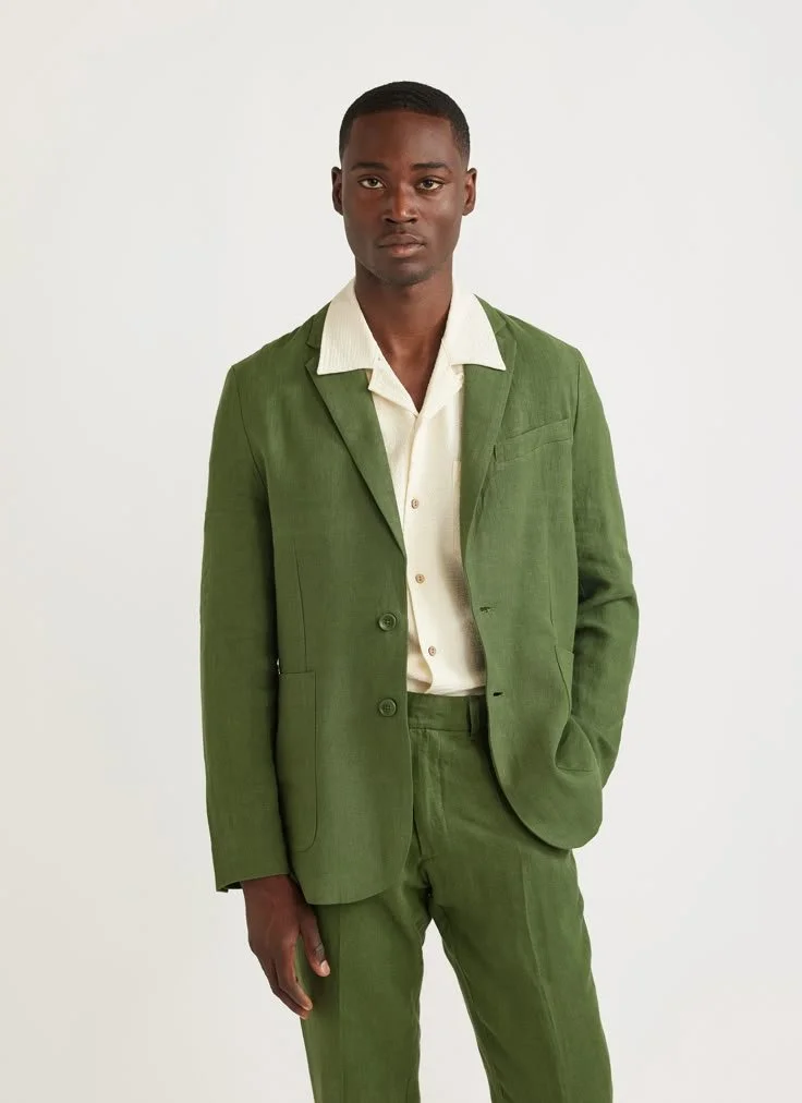 Transitional Suiting _ Weddings _ Smart dressing _ Forest Green _ Linen _ Blazer _ Trousers.jpeg