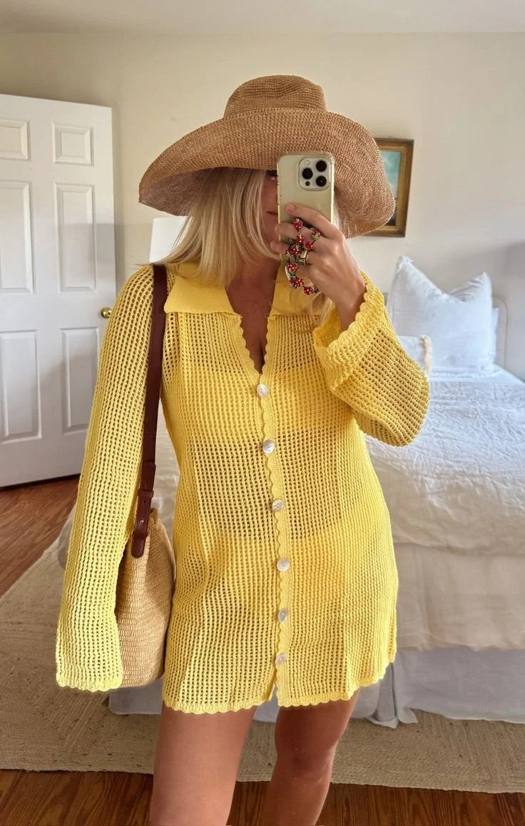 Button Up Coverup ~ Yellow Crochet.jpeg