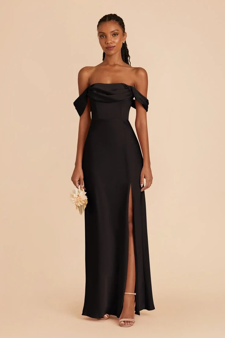 Mia Matte Satin Convertible Dress - Black.jpeg