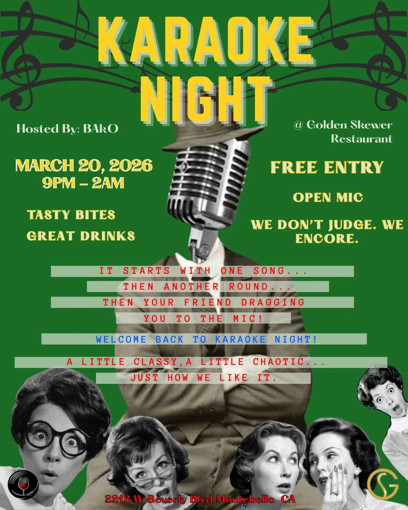 It always starts the same way&hellip;

&ldquo;One song.&rdquo;
Then another round.
Then your friend pushing you to the mic.

🎤 KARAOKE NIGHT is back.

No judges.
No pressure.
Just good music, strong drinks, and a room full of people cheering you on.