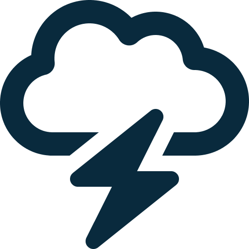 Cloud with lightning bolt icon representing a thunderstorm.