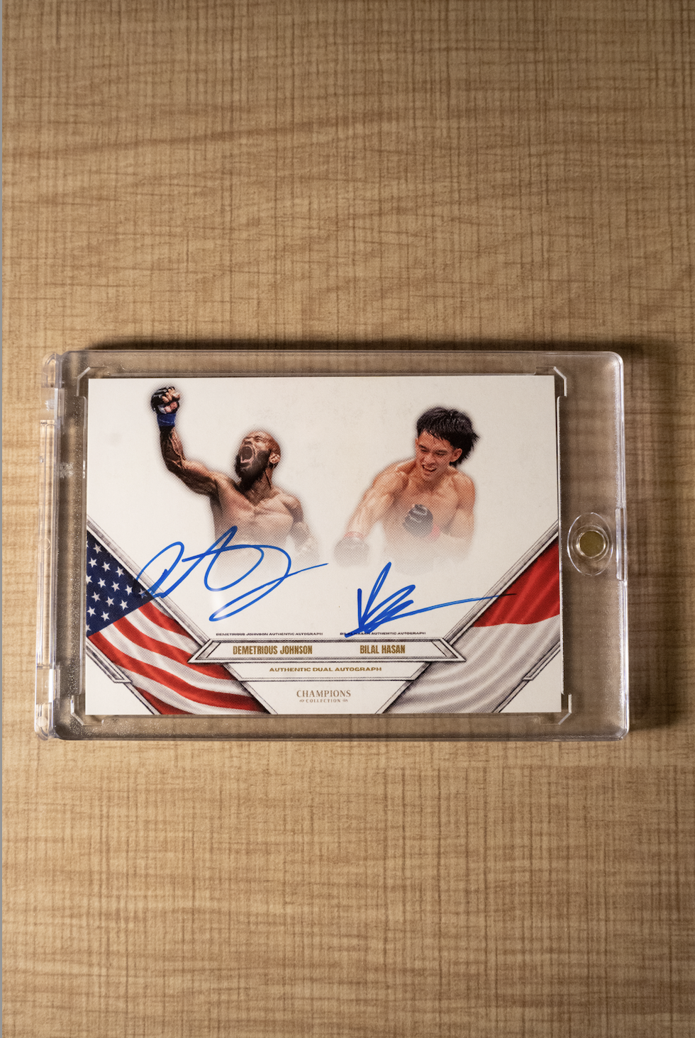 DEMETRIOUS JOHNSON & BILAL HASAN DUAL AUTOGRAPHED CARD (PSA)