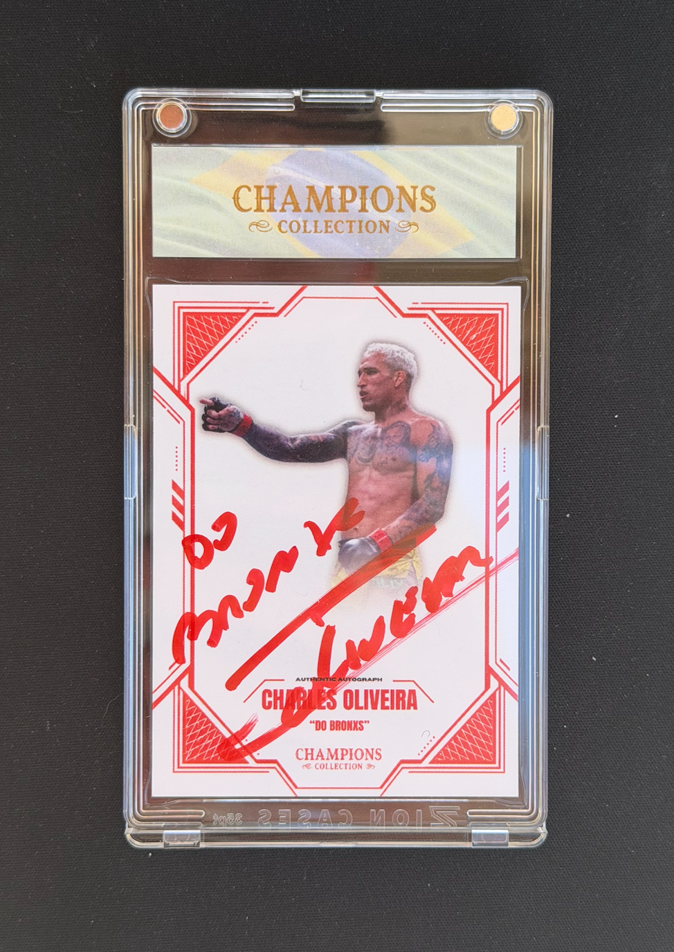 CHARLES OLIVEIRA x CHAMPIONS COLLECTION /5 "DO BRONX" AUTOGRAPHED CARD (PSA)