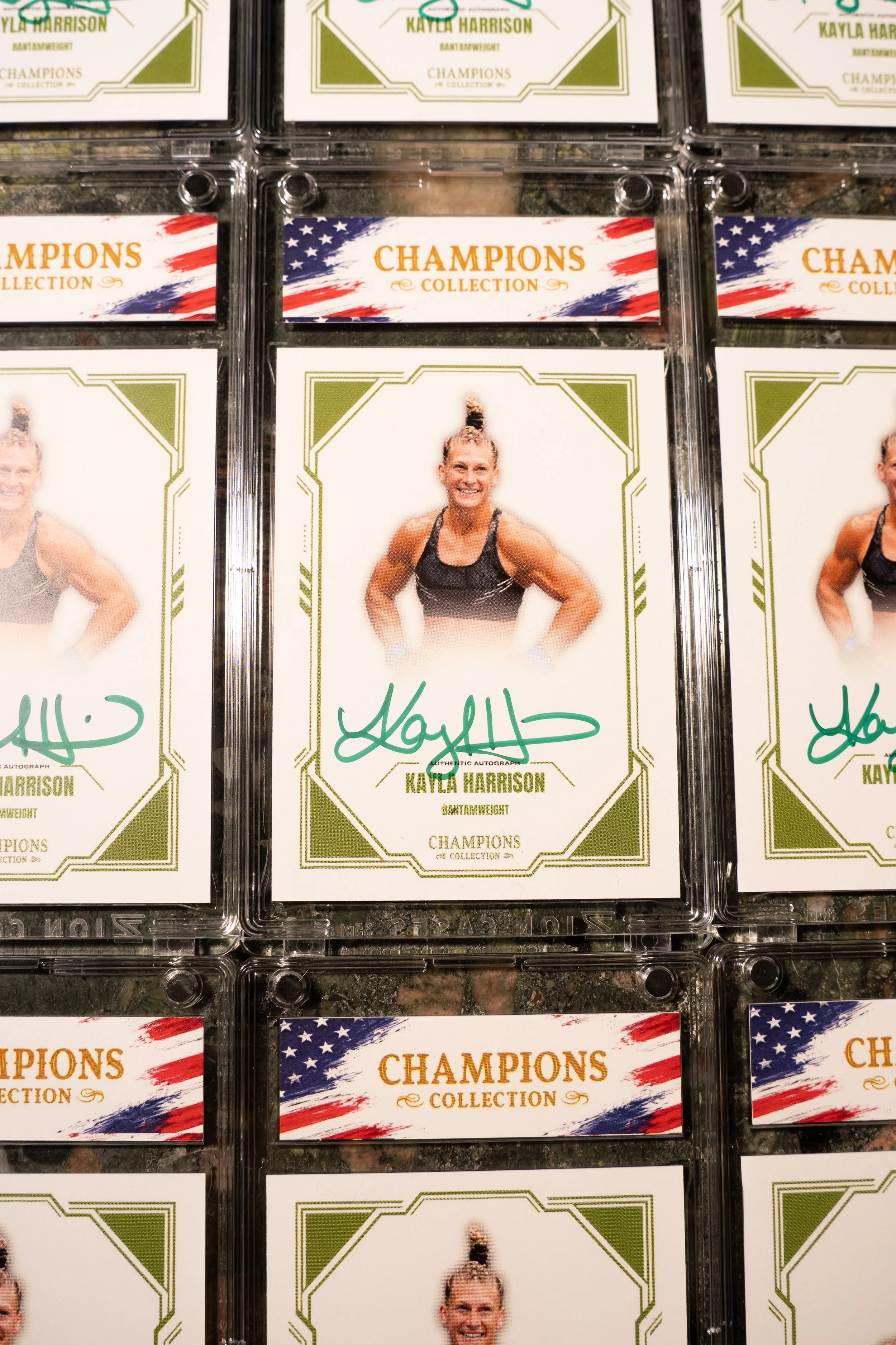 KAYLA HARRISON x CHAMPIONS COLLECTION AUTOGRAPHED CARD GREEN (PSA)