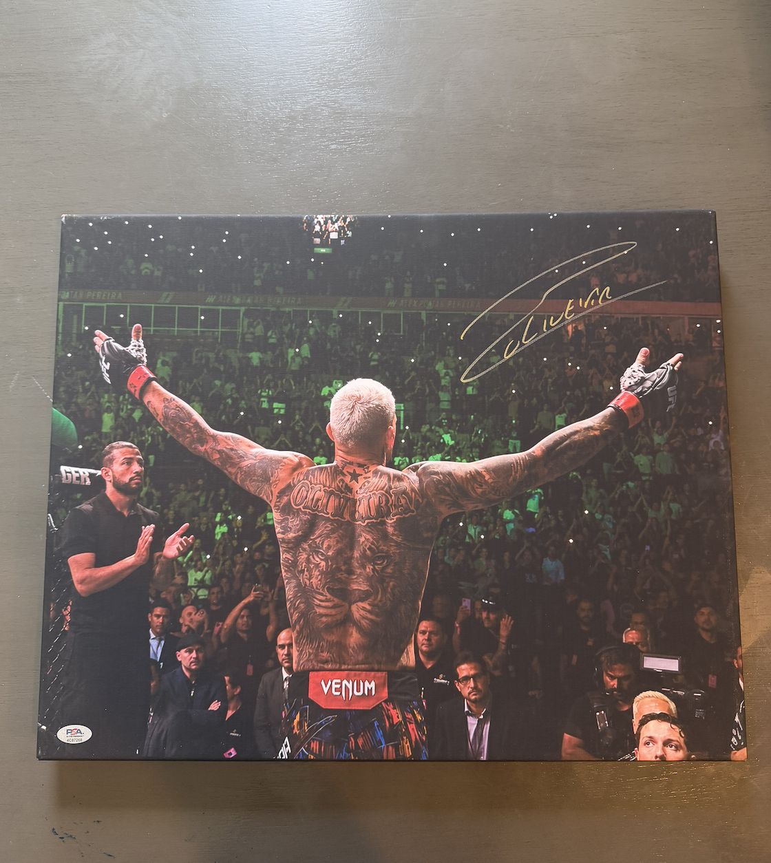 CHARLES OLIVEIRA AUTOGRAPHED 16X20 CANVAS (PSA WITNESSED)