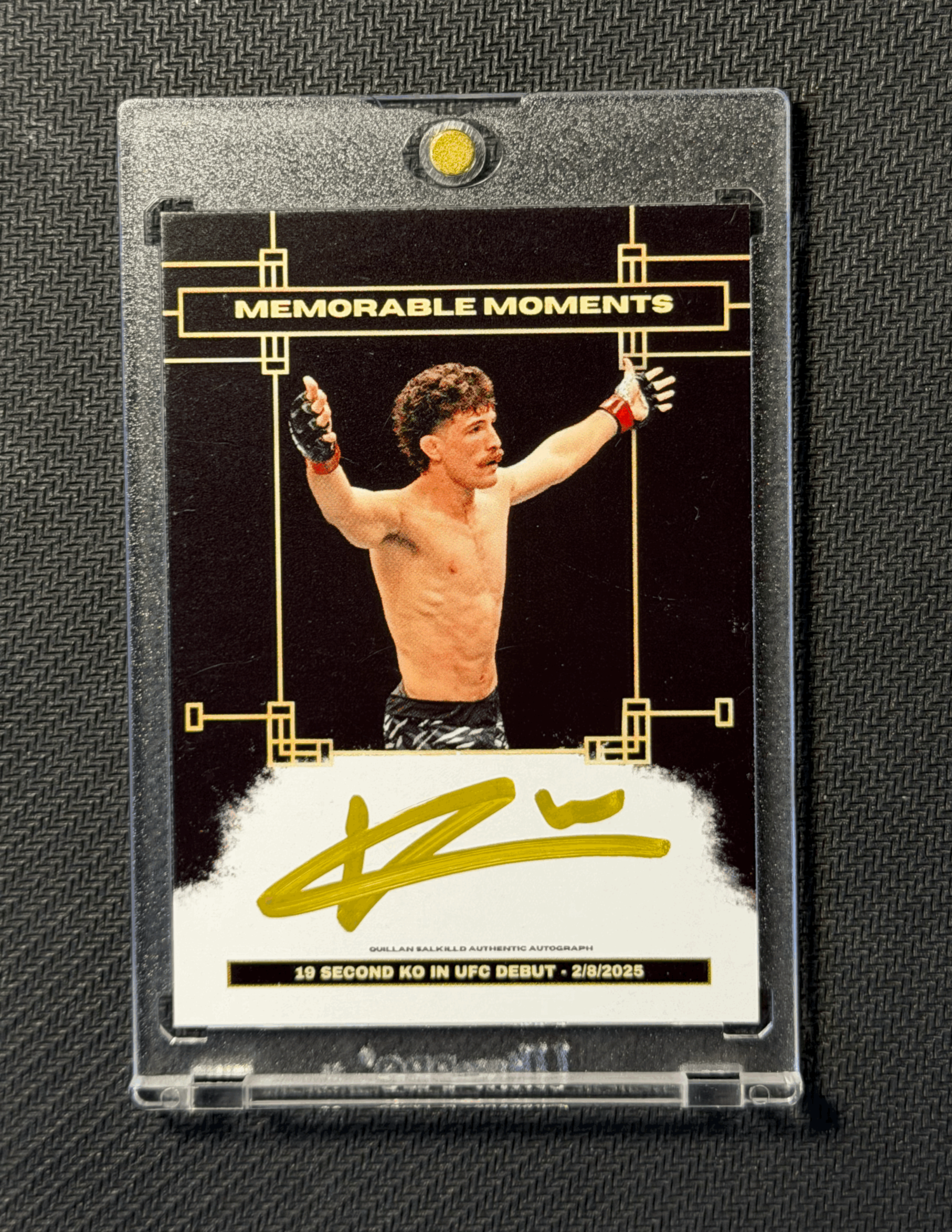 QUILLAN SALKILLD AUTOGRAPHED CARD - MEMORABLE MOMENTS