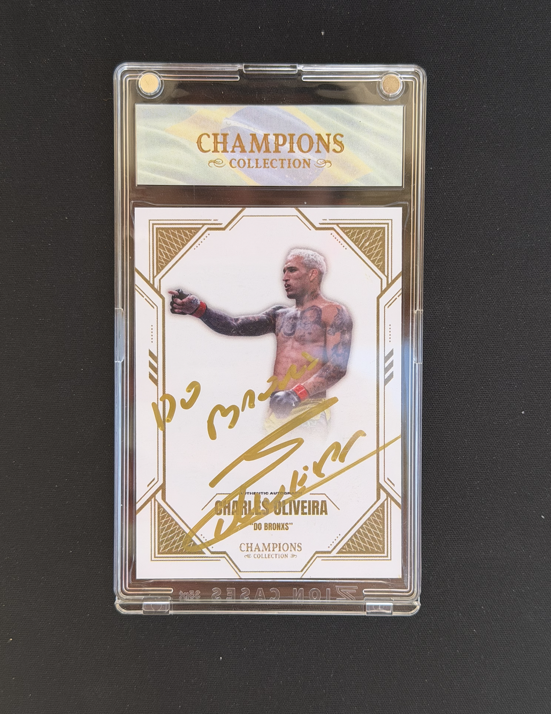 CHARLES OLIVEIRA x CHAMPIONS COLLECTION /10 "DO BRONX" AUTOGRAPHED CARD (PSA)
