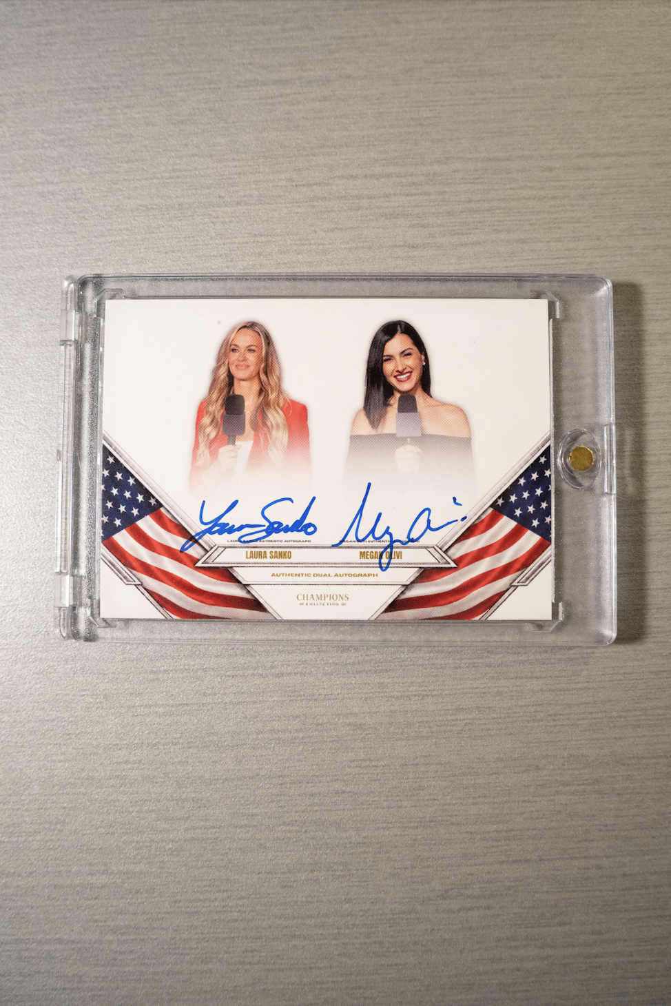 LAURA SANKO & MEGAN OLIVI DUAL AUTOGRAPHED CARD (PSA)