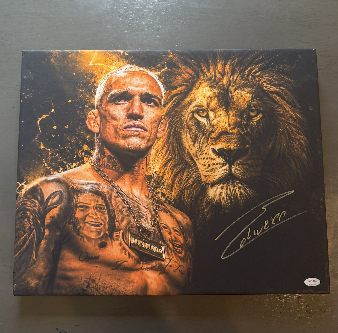CHARLES OLIVEIRA AUTOGRAPHED 16X20 CANVAS (PSA WITNESSED)