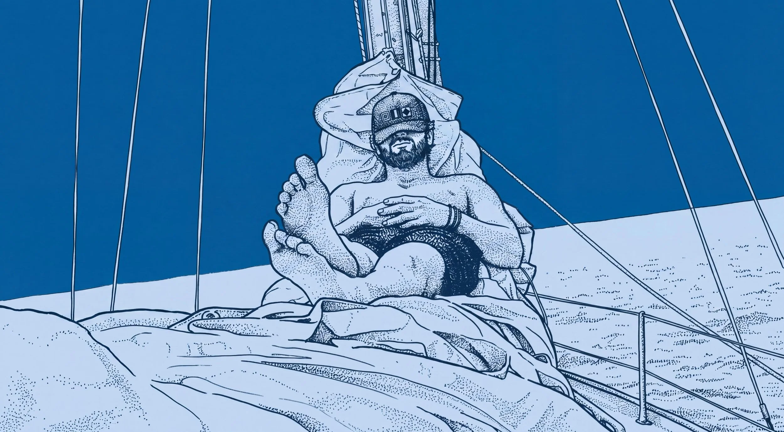 Sailing lifestyle image featuring my WTF hat