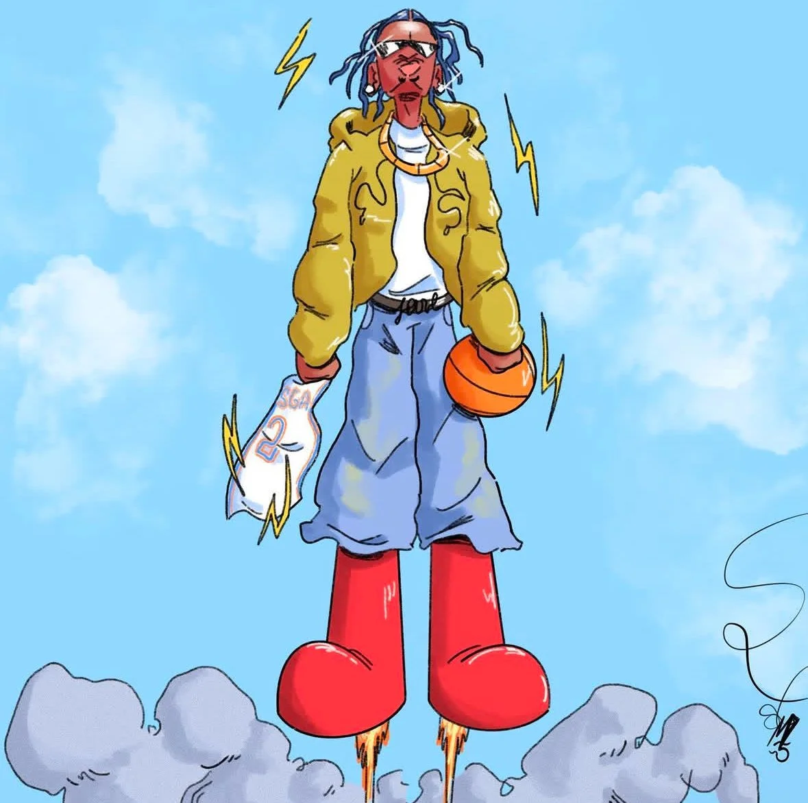 Astro Thunder (Shai Gilgeous-Alexander), Digital (2048 x 2048px)