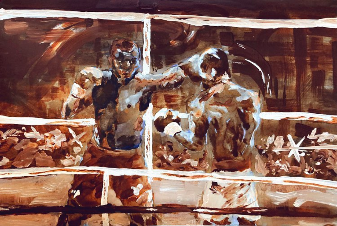 Mike Tyson, Gouache On Paper (9" x 12")