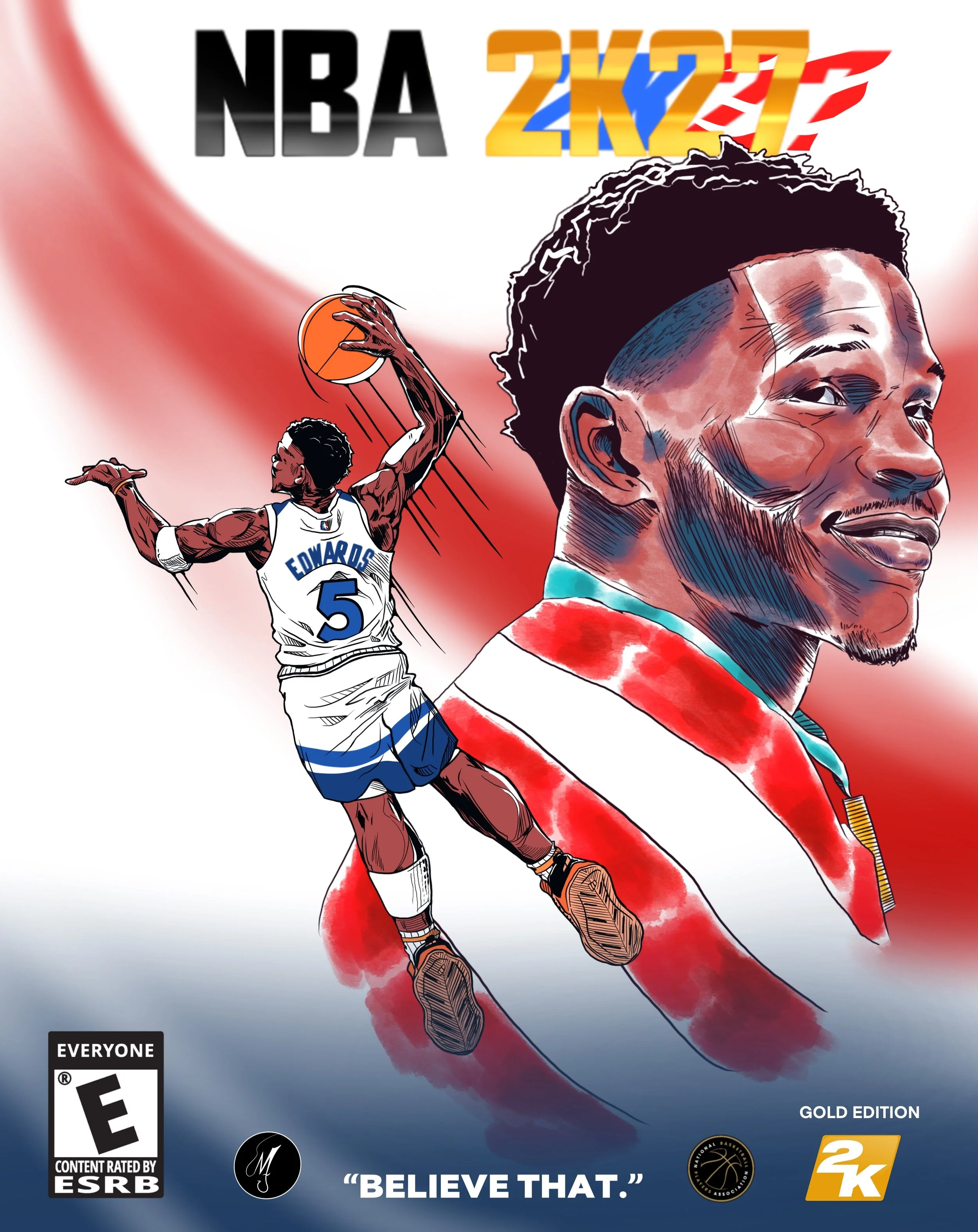 NBA 2K27 Cover Mock-up (Anthony Edwards), Digital (2922 x 3680px)