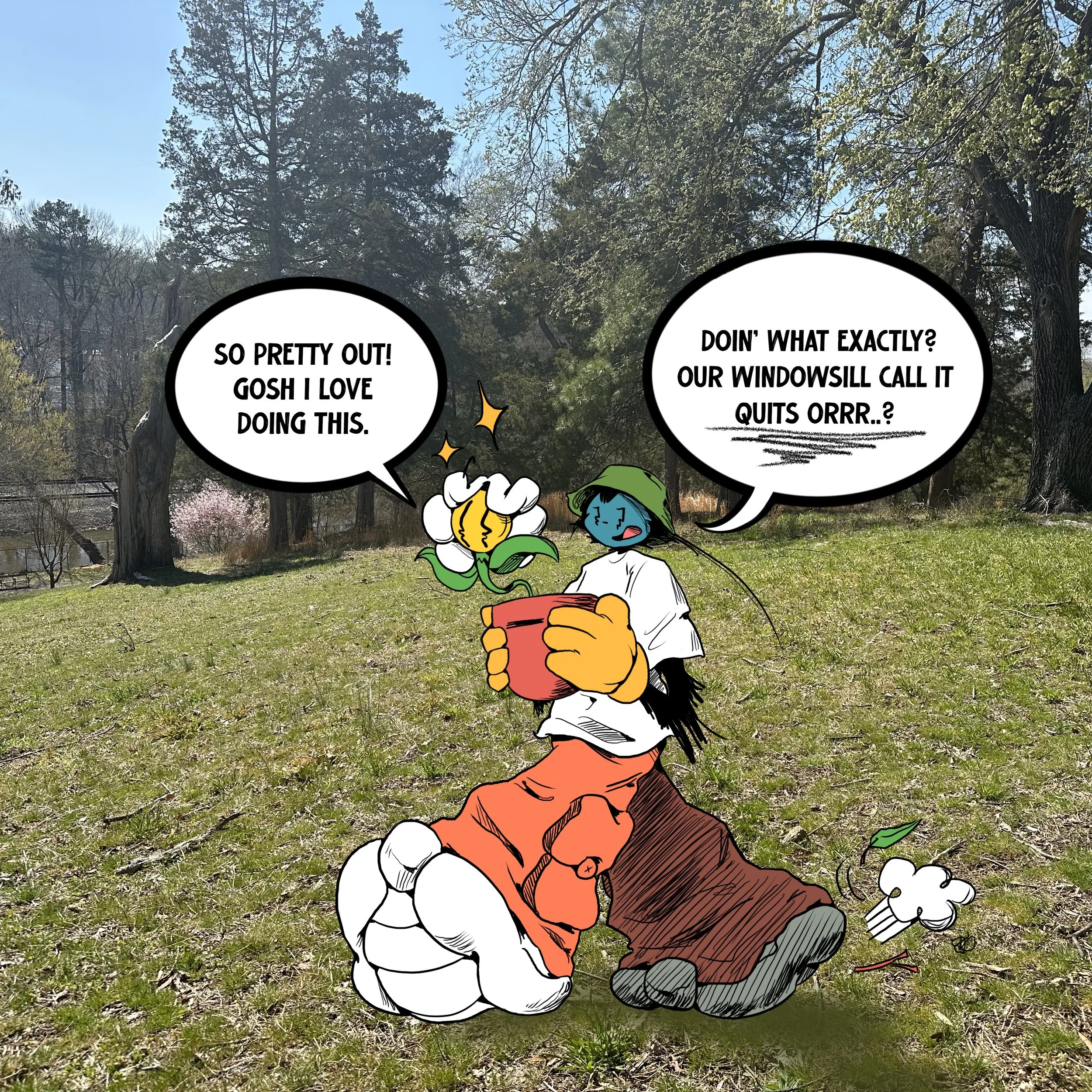 Midday Stroll (Barry & Daisy), Mixed Media (4032 x 3024px)