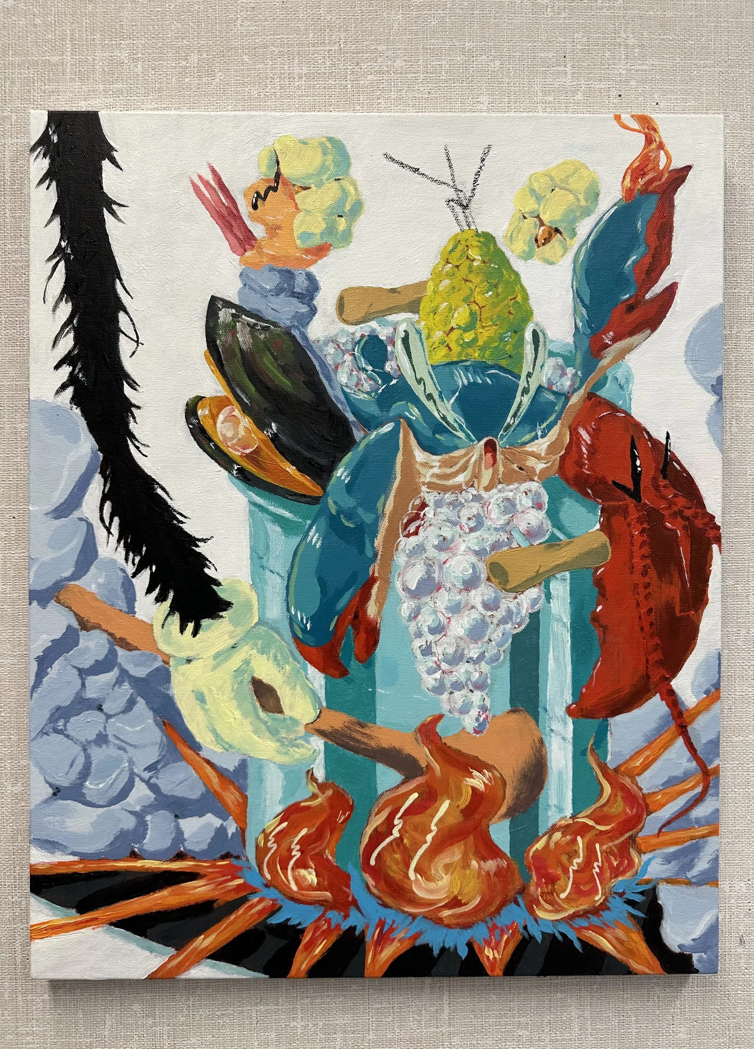 Seafood Boil, Acrylic on Canvas (16" x 20")