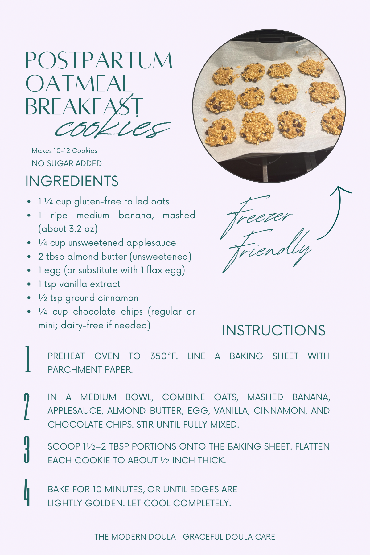 Postpartum Oatmeal Breakfast Cookies (Easy 10-Minute Recipe)