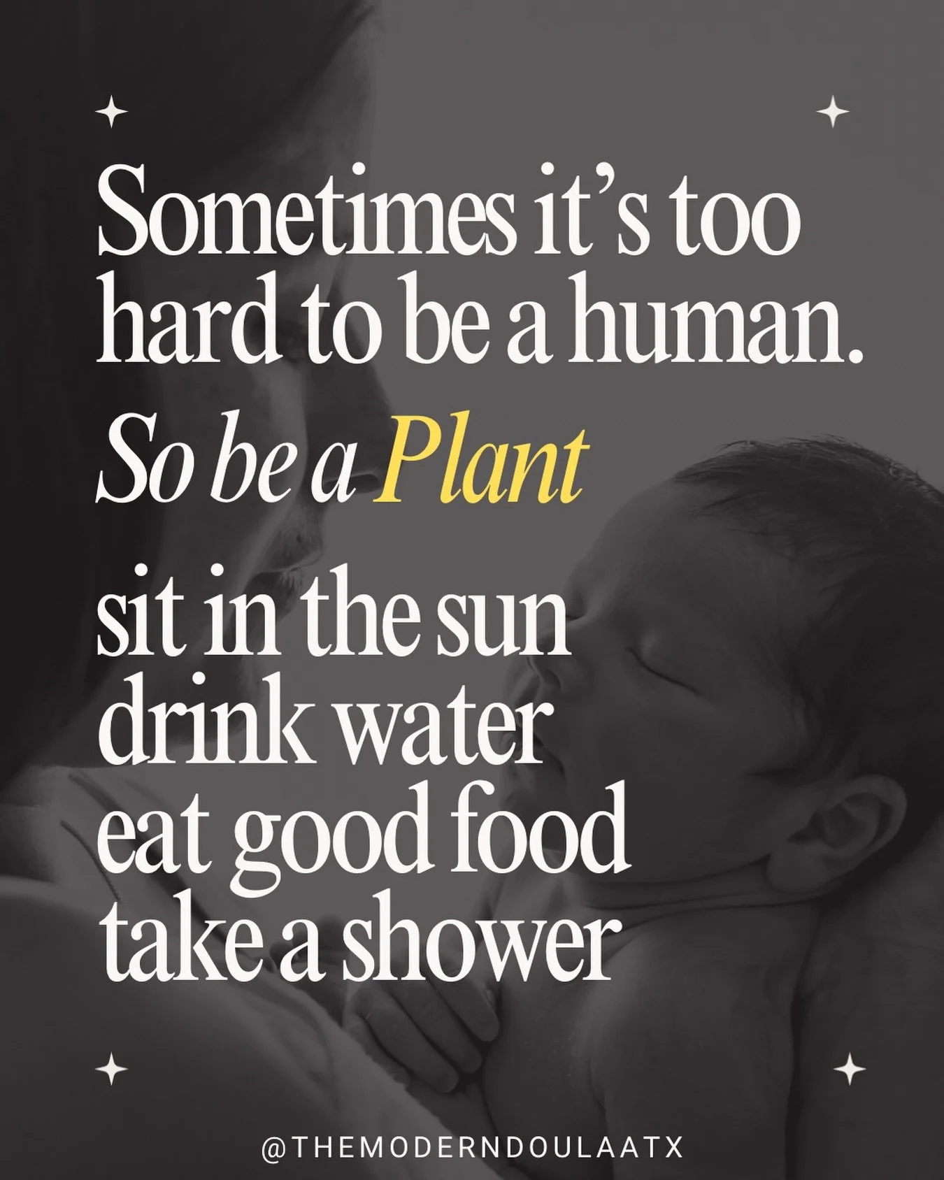 There&rsquo;s so much focus on how to &ldquo;heal&rdquo; in postpartum&hellip;
but coming back to the basics can do more for your nervous system than anything else.

Eat. Drink water. Step outside. Take a shower.

That is healing too.  #austindoula #