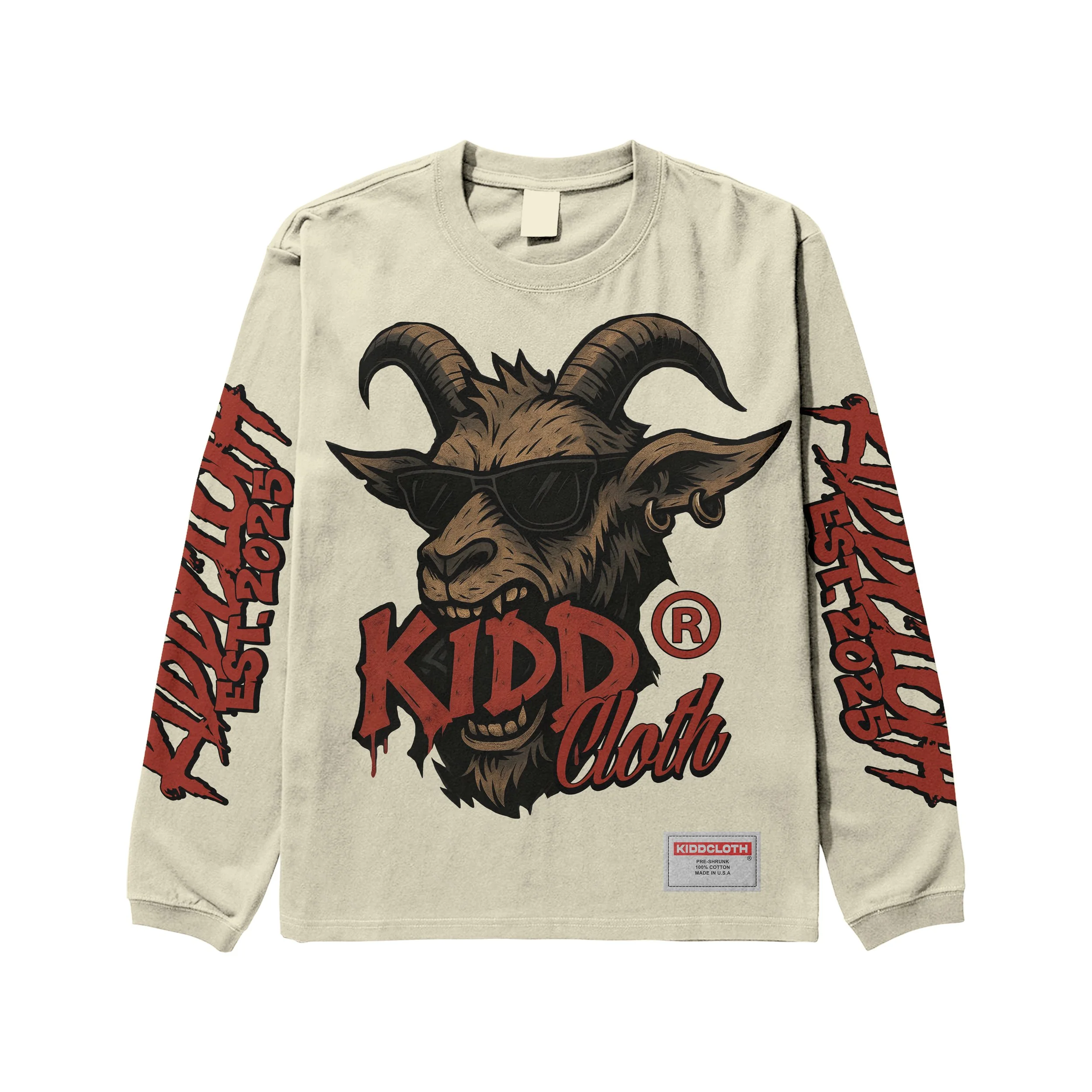 LS Goat with dripping kidd in mouth.