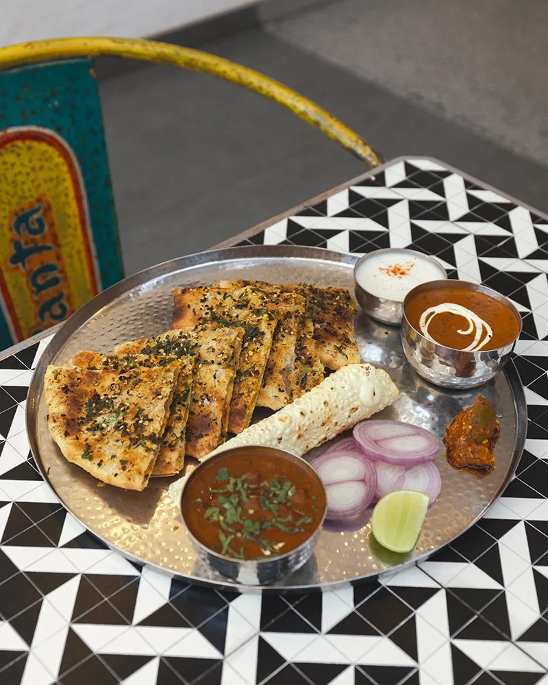 Amritsari Kulcha Platter at Old School Eatery, Vadodara