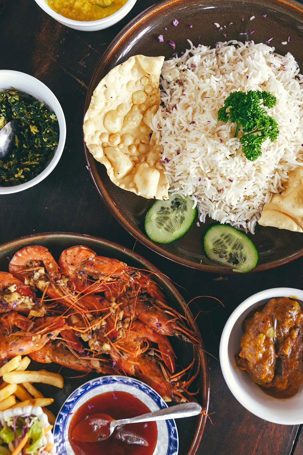 Seafood spread in Sri Lanka