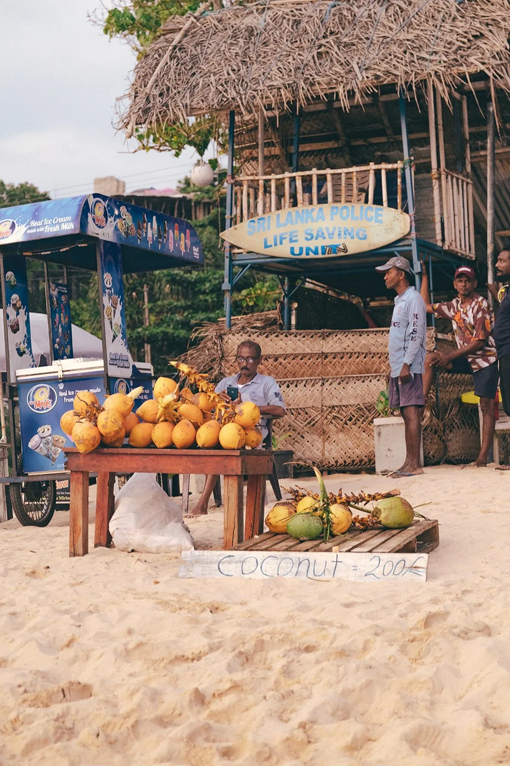 Coconuts for sale in Mirissa Beach