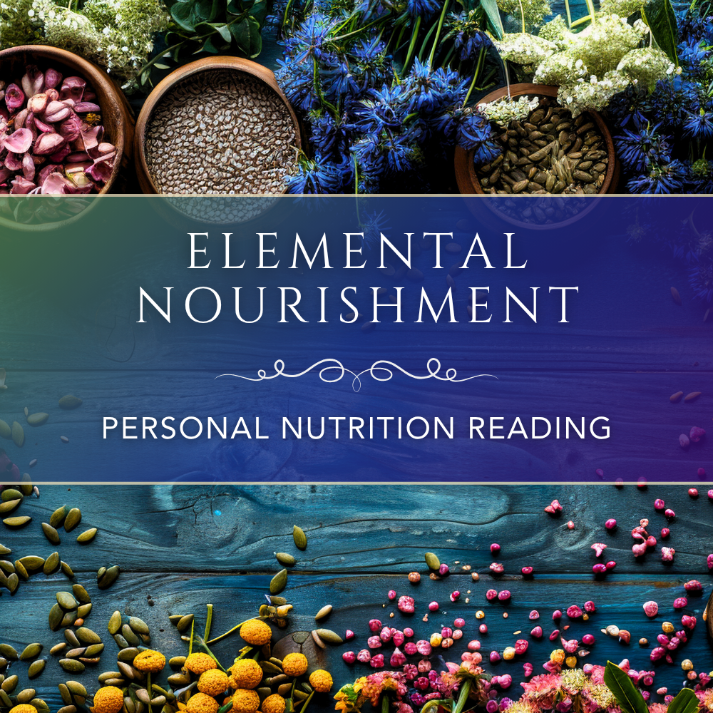 colorful and nourishing foods and herbs spread out on a table