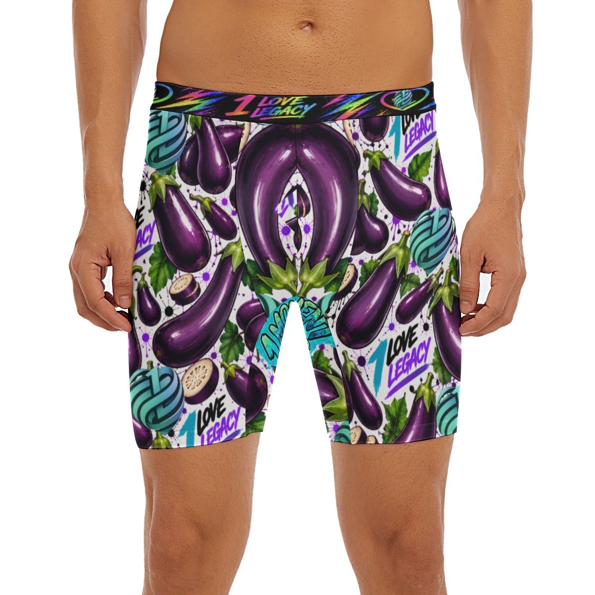 1LL Eggplant Long Boxer Briefs