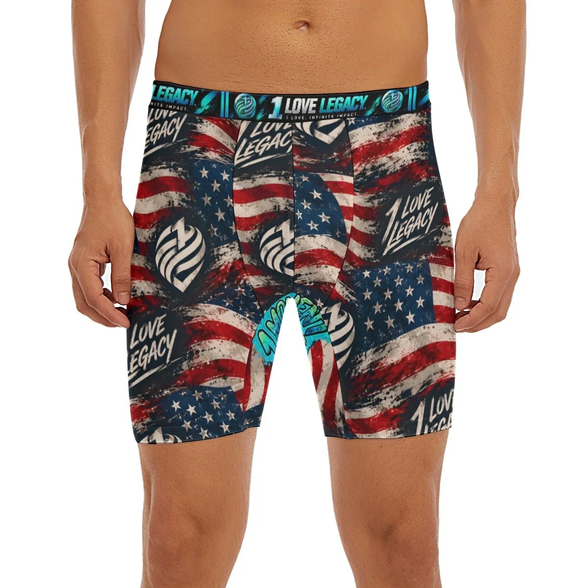 1LL American Flag Long Boxer Briefs