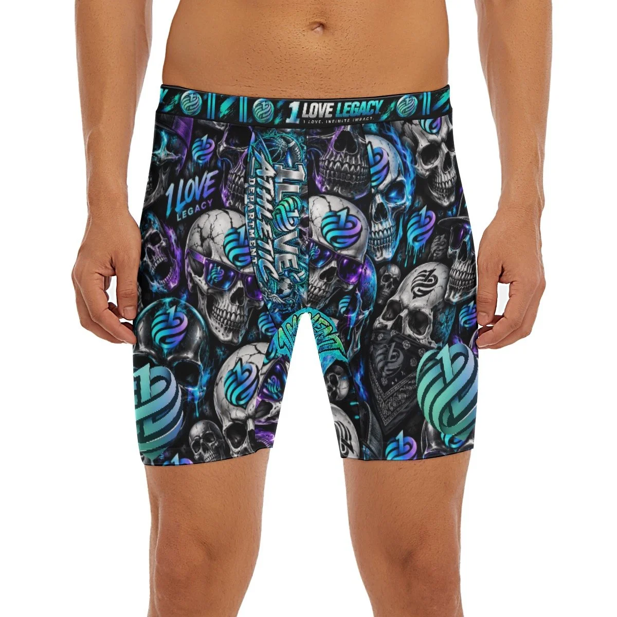 1LL Skulls Long Boxer Briefs