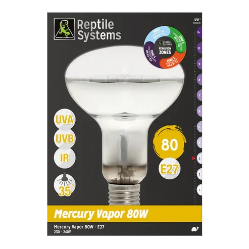 Reptile Systems Mercury-vapour D3 UV Basking Lamp 80W