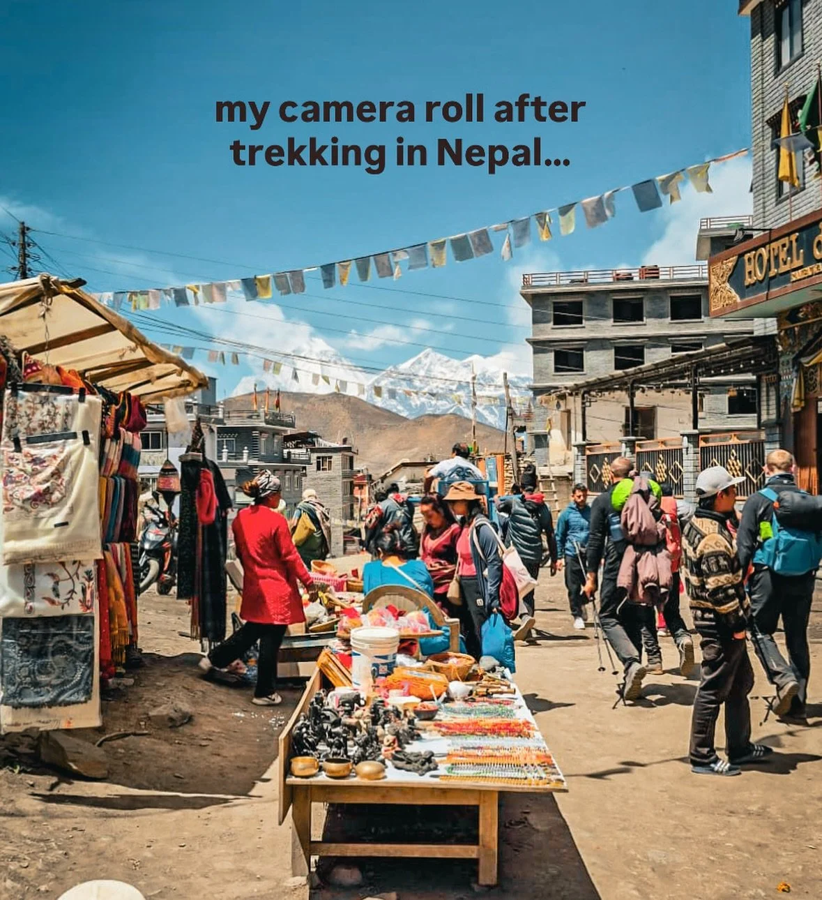 Mountains: 1, iPhone storage: 0 🏔️😂 
 
This is your sign to add Nepal to your bucketlist 🇳🇵 

#travelnepal #mountainviews #hikingadventures #visitnepal #discovernepal #himalayas #nepaldiaries #travelmemories #budgetbackpacking