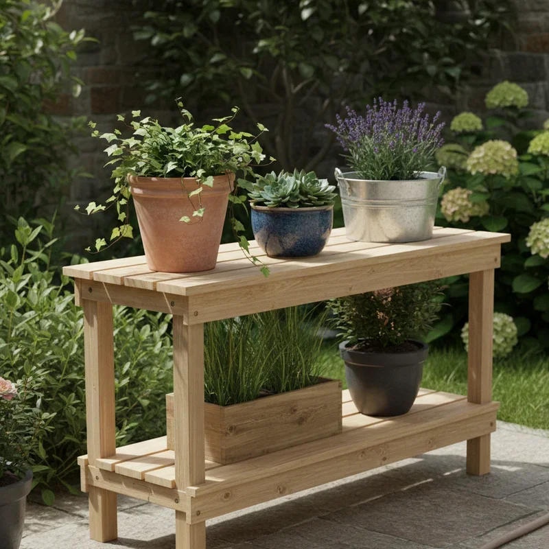 DIY Wood Outdoor Plant Stand Ideas
